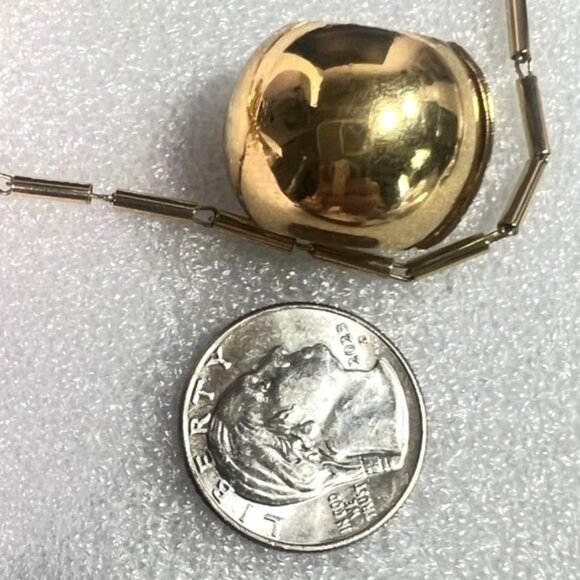 Monet MCM Gold-Tone 56" Tubular Chain Necklace & Matching Clip-On Ball Earrings - Picture 6 of 13